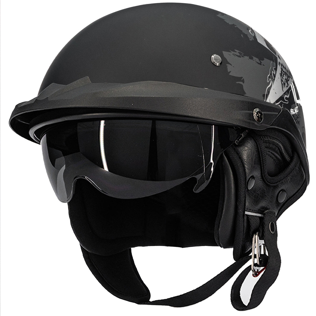 ILM Open Face Motorcycle Half Helmet Model 883V